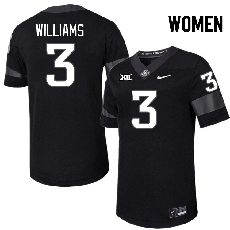 Women #3 Jontez Williams Iowa State Cyclones College Football Jerseys Stitched-Black